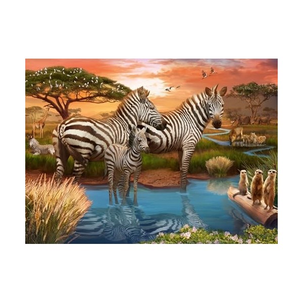 Ravensburger 12000365 zèbres au Point deau-Puzzle de 500 pièces pour Adultes et Enfants à partir de 12 Ans