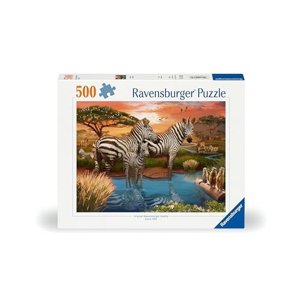 Ravensburger 12000365 zèbres au Point deau-Puzzle de 500 pièces pour Adultes et Enfants à partir de 12 Ans