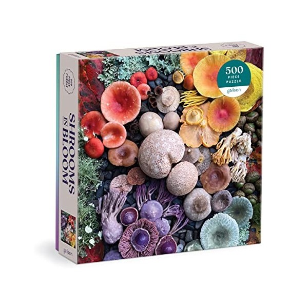 Galison 9780735374959 Shrooms in Bloom Jigsaw Puzzle, Multicoloured, 500 Pieces