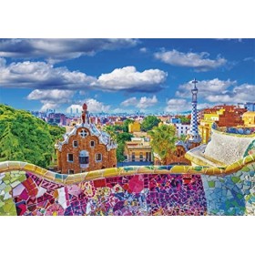 Clementoni - Park Güell - Barcelone - Puzzle de 1000 Pièces - Jeu de Patience et de Réflexion - Format Paysage - Image Net - 