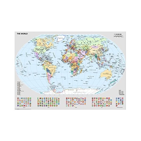 Ravensburger- Puzzle 1000 Pièces Carte du Monde Politique Puzzle Adulte, 4005556156528, Néant