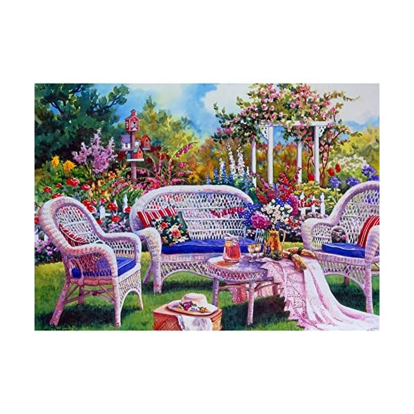 Puzzle 1000 pièces, Puzzle pour Adultes, Puzzle coloré - Jardin de Fleurs, Puzzle 1000 pièces décoration de la Maison Puzzle,