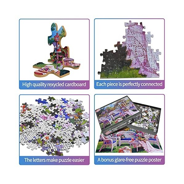 Puzzle 1000 pièces, Puzzle pour Adultes, Puzzle coloré - Jardin de Fleurs, Puzzle 1000 pièces décoration de la Maison Puzzle,