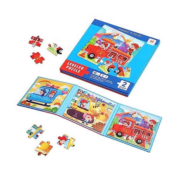 Jouet Puzzle en Magnétique pour Enfant, Montessori Puzzle en Bois de Animaux, Livre de Puzzle Assorti Jouet Éducatifs Apprent