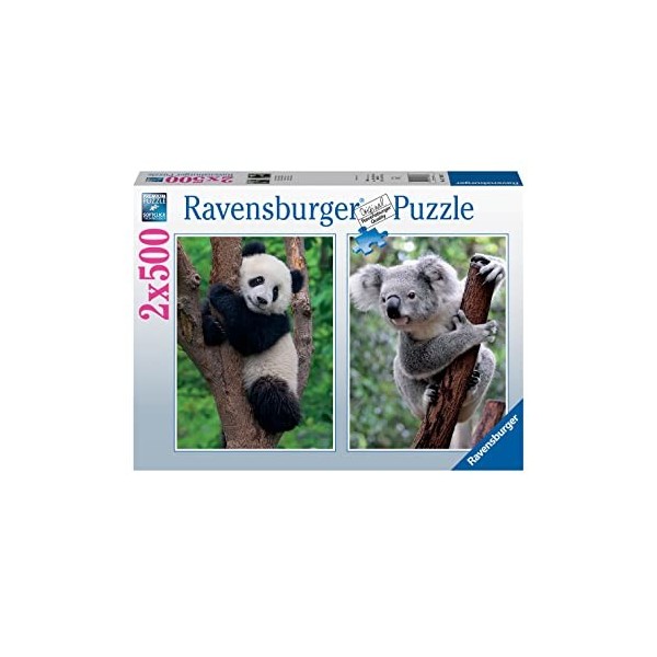Puzzle 2x500 Pieces - Panda et Koala - Puzzle Adultes Ravensburger - des 10 Ans - 17288