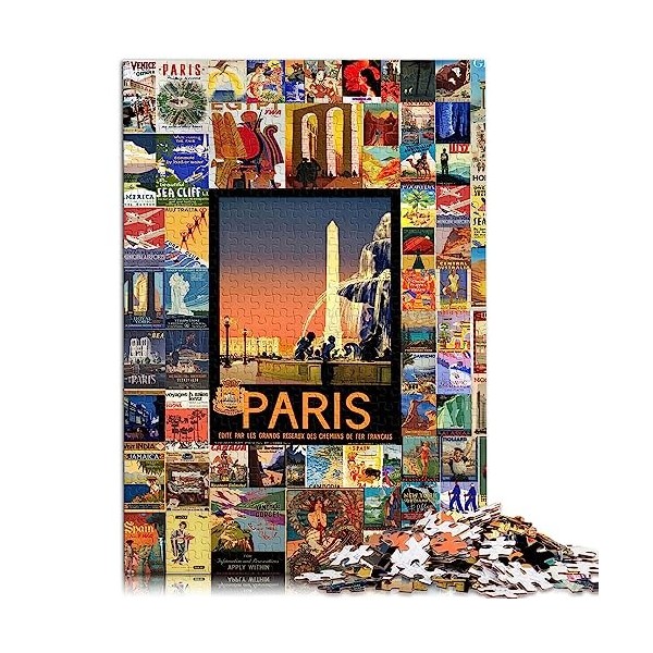 Puzzle 1000 pièces pour Adultes, Puzzle Vintage en Carton, Jouets pour Adultes, Puzzle Familial, Cadeau 10,27 x 14,96 Pouces