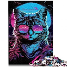 Puzzle 1000 pièces Astronaute néon dans lespace Puzzles en Carton Jouets de Divertissement Familial 26x38cm