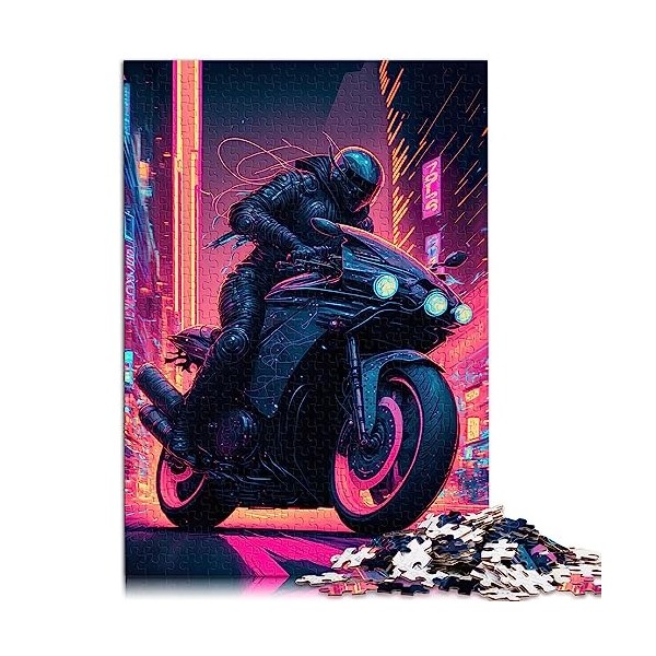 Puzzle 1000 pièces Astronaute néon dans lespace Puzzles en Carton Jouets de Divertissement Familial 26x38cm