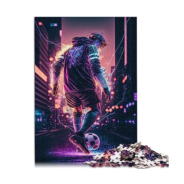 Puzzle 1000 pièces Astronaute néon dans lespace Puzzles en Carton Jouets de Divertissement Familial 26x38cm