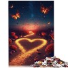 Puzzle 1000 pièces pour Adultes Coeur sur la Plage Carton recyclé Peg 10,27x14,96 Pouces