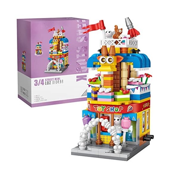 fun4kid Magasin de Jouets City Shop Street View Mini Brique Bloc Maison Jouet Set Bloc modèle MOC Jeu de Construction, Cadeau