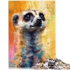 Puzzles 1000 pièces pour Adultes Peinture Suricate Planche recyclée de qualité supérieure pour Adultes et Adolescents à parti