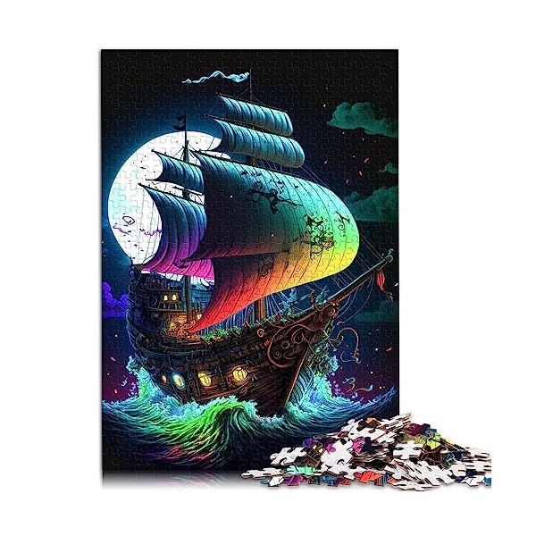 Puzzle crâne de Pirate 1000 pièces en Carton recyclé Cadeaux danniversaire de Noël 10,27 x 14,96 Pouces