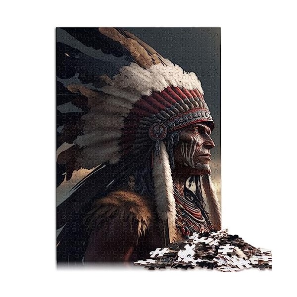 Puzzle 1000 pièces pour Adultes - Cadeaux Femme amérindienne - Tableau 100% recyclé de qualité supérieure - Difficile à compl