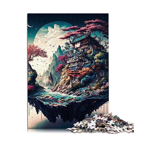 Puzzles pour Adultes 1000 pièces Paysage Japonais Jeu de Puzzle en Carton Jouets 10,27x14,96 Pouces