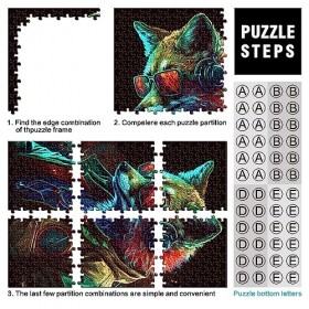 Puzzle Animal Renard 1000 pièces pour Adultes PuzzlesPuzzles en Carton pour Adultes Famille Famille Décoration 10.27" x 20.47