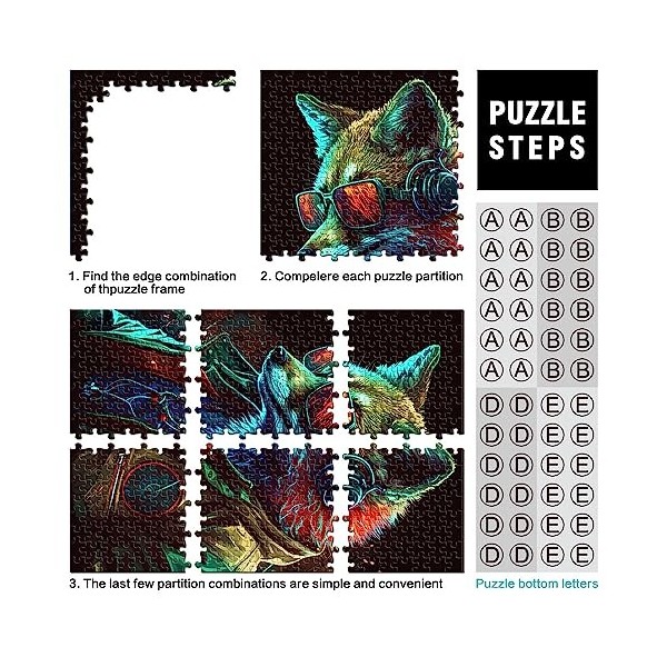 Puzzle Animal Renard 1000 pièces pour Adultes PuzzlesPuzzles en Carton pour Adultes Famille Famille Décoration 10.27" x 20.47