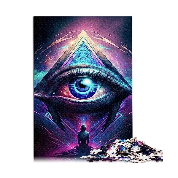 Puzzles colorés crâne de WU pour Adultes 1000 pièces Les Puzzles en Carton pour Adultes sont idéaux comme Cadeau pour Toute l