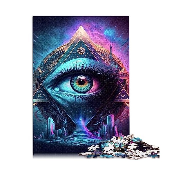 Puzzles colorés crâne de WU pour Adultes 1000 pièces Les Puzzles en Carton pour Adultes sont idéaux comme Cadeau pour Toute l