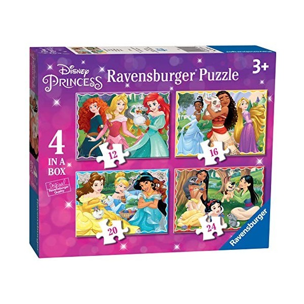 Ravensburger- Disney Princess Puzzle de 4 12, 16, 20, 24 pièces pour Enfants à partir de 3 Ans, 3079, 0