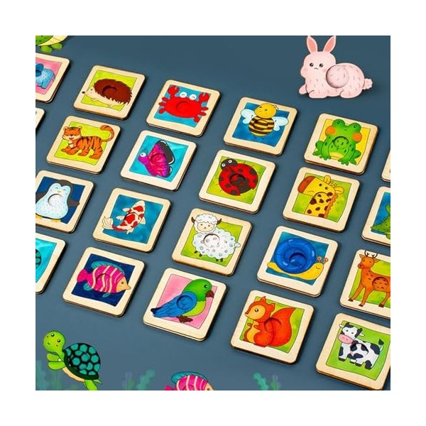 Bexdug Puzzle Assorti danimaux,Cartes de Puzzle Assorties danimaux - Jouet Unique de tri et dassociation danimaux | Jouet