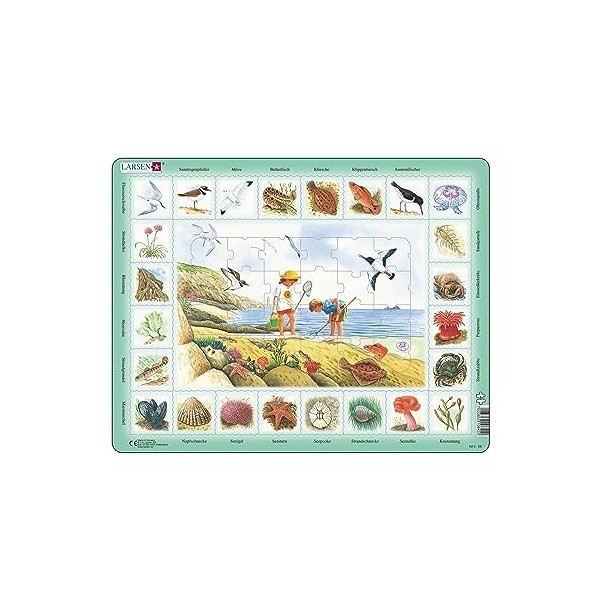 Larsen NA2 Puzzle Nature : Bord de mer, édition Allemand, Puzzle Cadre avec de 48 pièces