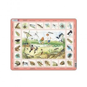 Larsen NA3 Puzzle Nature : Étang, édition Allemand, Puzzle Cadre avec de 48 pièces