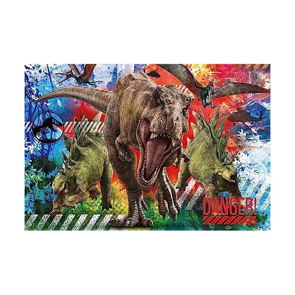 Clementoni Jurassic Park/World World-60 Maxi pièces-Puzzle Enfant-fabriqué en Italie, 4 Ans et Plus, 26456, No Color