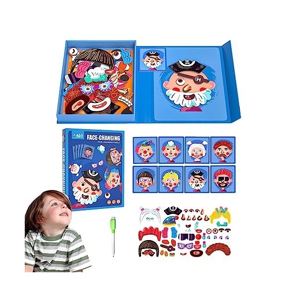 Yongwiory Jouets de Puzzles pour Tout-Petits, Puzzles magnétiques pour | Jouet de Jeu de société de Puzzle pour garçon | Joue