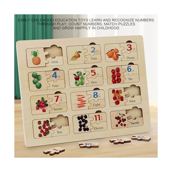 Leryveo Puzzles de nombres pour Les Tout-Petits,Puzzle cognitif des nombres | Jouets de développement précoce, Tableau dacti