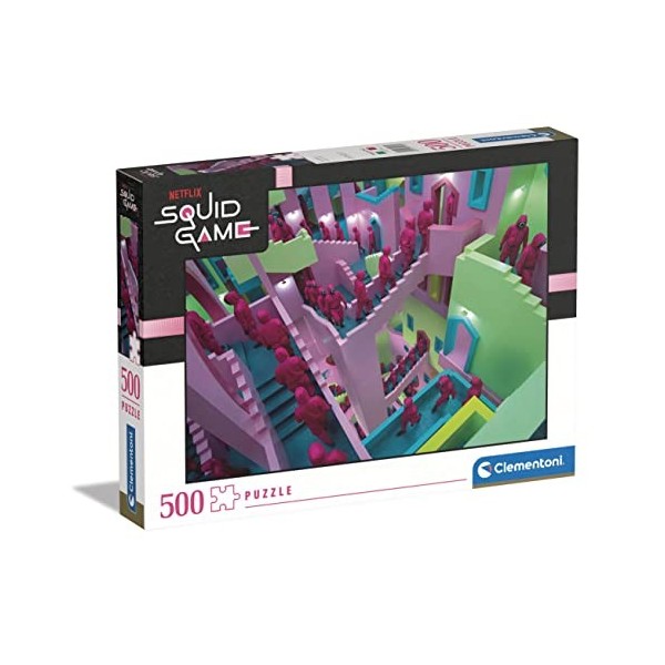 Clementoni- Squid Game Game-500 Pièces, Puzzle Netflix, Divertissement pour Adultes-Fabriqué en Italie, 35130, Multicolore