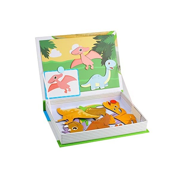 Larcele Puzzle 25 pièces magnétiques pour Enfants - Dinosaures - Jouet éducatif précoce Depuis Plus de 36 Mois - YZPT-01 811