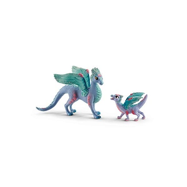 Schleich- Figurine Dragon aux Fleurs et Son Petit bayala, 70592, Multicolore