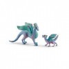 Schleich- Figurine Dragon aux Fleurs et Son Petit bayala, 70592, Multicolore