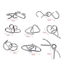 TOYANDONA 8 Pièces Puzzles en Métal Enfants Puzzles IQ Test Jouet Puzzles en Vrac pour Le Cerveau Puzzles pour Enfants Puzzle