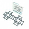 Trixbrix Long Crossings – 2 pièces compatibles avec les ensembles de train Lego City 60197 60198 10277 60205 60238