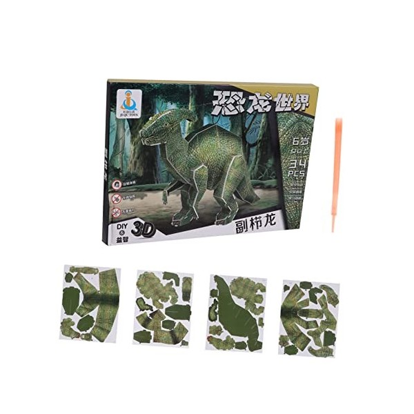 Toyvian 1 Ensemble 39 Puzzle Dinosaure Puzzle pour Enfants Puzzles De Bricolage Jeux De Puzzle à Empiler Jouet Éducatif Préco