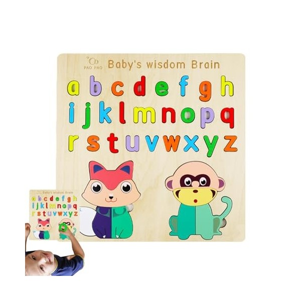 Lambo Puzzles de Chiffres et de Lettres - Puzzle de Lettres minuscules et Ensemble de Puzzle de Chiffres pour,Puzzle de Lettr