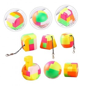 NAMOARLY 6 Pièces Boule cubique Ensemble de Jeu pour Enfants Jouets dapprentissage précoce pour Enfants Porte-clés Blocs de 