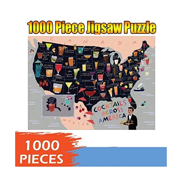 XeinGanpre - Puzzle 1000 Pièces Adultes, Puzzles Paysage Merveilles Carte pour Adultes et Adolescents Puzzles 1000 pièces pou