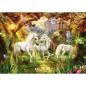 Ravensburger - Puzzle Adulte - Puzzle 1000 p - Licornes dans la forêt - 15992