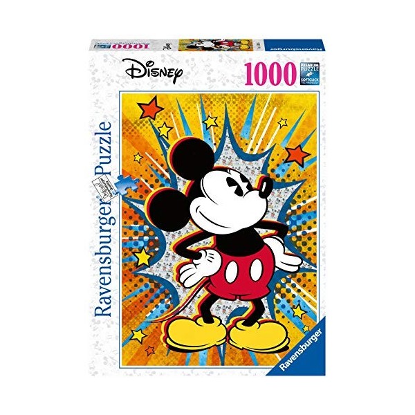 RAVENSBURGER PUZZLE- Mickey Mouse Puzzle rétro, 15391, Noir