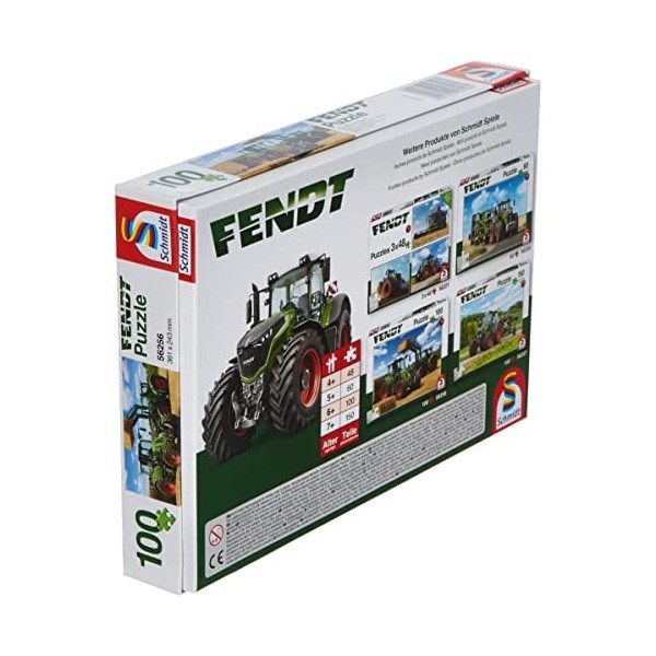 Schmidt CGS_56256 Puzzle: 100 Tractor Cargo Front Loader Fendt, Multicolor