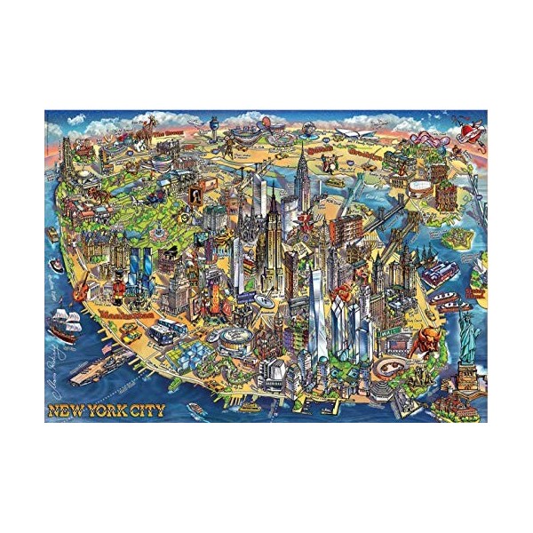 Educa - Puzzle de 500 pièces pour Enfants et Adultes | Plan de New York. Comprend Fix Puzzle Tail pour laccrocher Une Fois l