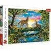 Brandsseller Puzzle Loups au coucher du soleil 500 pièces