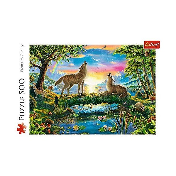 Brandsseller Puzzle Loups au coucher du soleil 500 pièces