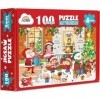 ZMLM Puzzles de Noël pour Enfants 4-12 : Cadeau du Père Noël - 100 Pièces Puzzle de Noël pour Enfants Âgés de 4 à 12 Ans Garç