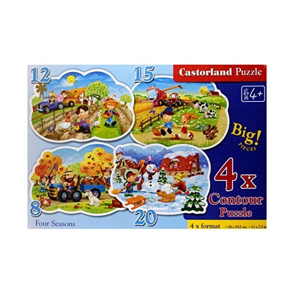 Castorland B-043019 - Quatre Saisons - 4 Puzzles 8 + 12 + 15 + 20 pièces