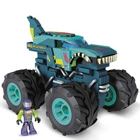 Mega Construx - Monster Truck Mega Wrex Hot Wheel - Coffret de Construction 187 Pièces - Carrosserie Dinosaure - Mini-Figurin