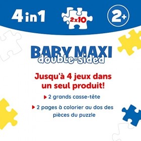 Trefl-4en1 2x10 Grands Eléments-Deux Pages à Colorier au Dos, Coloré avec des Personnages du Conte de Fées, Amusant pour Les 